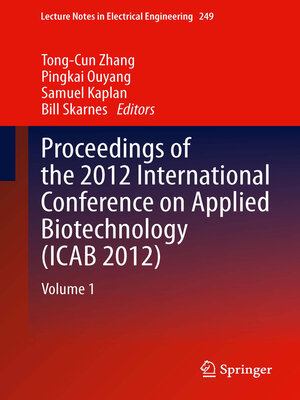 cover image of Proceedings of the 2012 International Conference on Applied Biotechnology (ICAB 2012)